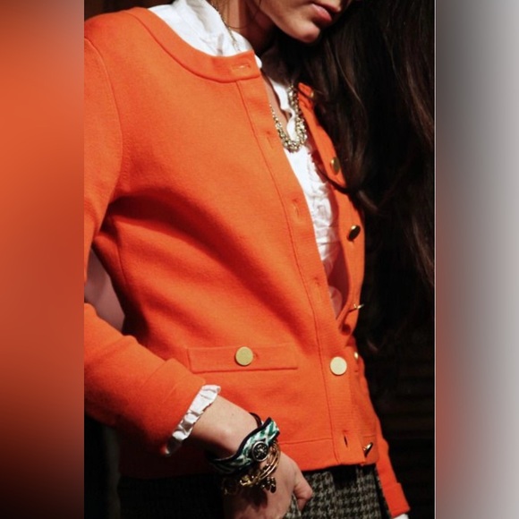 Banana Republic Sweaters - Banana Republic Orange Cardigan Sweater Gold Button Detail Size Small